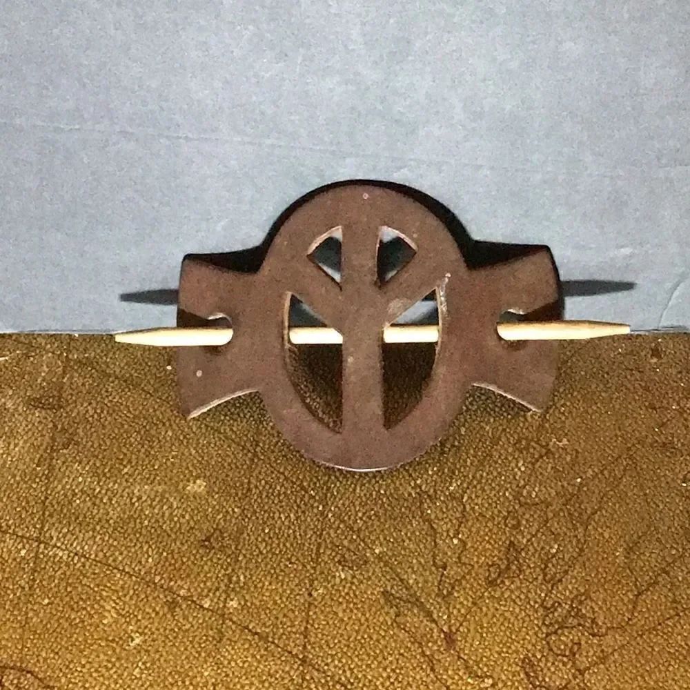 Vintage leather pieces symbol hair cuff